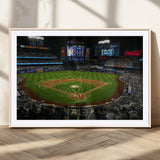 25148-MGV-CV-36X24-Baseball Stadium Wall Art – Canvas Print Night Game Packed Crowd Bright Lights Sports Photography, Dynamic Decor for Game Room,