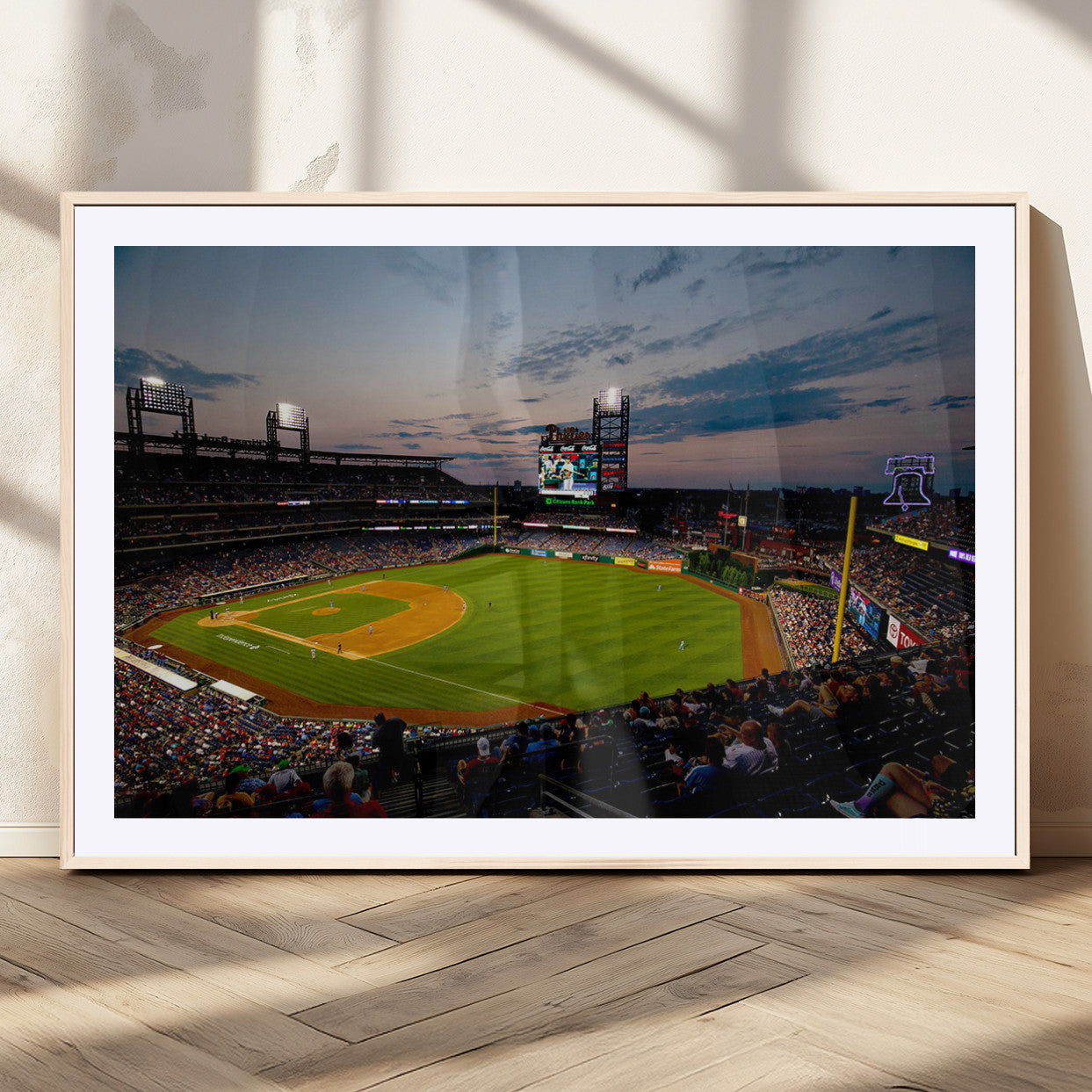 17415-MGC-FP-36x24_Natural-Philadelphia Phillies Stadium Wall Art Canvas Print, Framed Citizens Bank Park Art Picture Print, Phillies Stadium Field Perfect