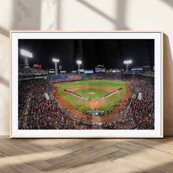 47365-MGV-CV-36X24-Fenway Park Stadium Wall Art Canvas Print, Framed Boston Baseball Stadium Art Picture Print, MLB Stadium Field Perfect Sport Room