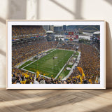 51419-MGV-CV-36X24-Heinz Field Wall Art Canvas Print, Framed Pittsburgh Stadium Field Art Picture Print, Heinz Stadium Field Perfect Sports Room