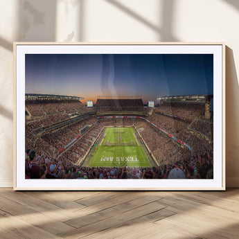 17421-MGC-FP-36x24_Natural-Kyle Field Wall Art Canvas Print, Framed Texas Stadium Art Picture Print, Kyle Field Stadium Perfect Sport Room Decor Artwork