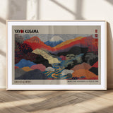 49228-MGV-FC-93X47-3P_Black-Kusama Wall Art – Vibrant Japanese Landscape Canvas Print, Modern Abstract Mountain and River Decor for Living Room, Office or Art