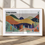 66936-MGC-FP-36x24_Natural-Kusama Wall Art – Vibrant Abstract Hills Canvas Print, Japanese Modern Landscape Poster for Living Room, Office, Studio or