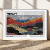 14839-MGC-FP-36x24_Natural-Yayoi Kusama Wall Art – Panoramic Mountain & River Canvas Print, Modern Abstract Japanese Landscape Decor for Living Room or