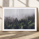 42578900-MGV-CV-36X24-Misty Forest Wall Art – Serene Mountain Pine Tree Canvas Print, Nature Landscape Decor for Bedroom, Living Room, Office or Rustic