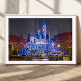 66710-MGV-CV-36X24-Enchanted Castle Wall Art – Magical Night Scene Canvas Print with Glowing Lights, Fantasy Architecture Artwork for Living Room,