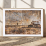 FARM2-MGV-CV-36X24-Rustic Farmhouse Wall Art Canvas Print, Framed Old Barn Art Picture Print, Southwestern Farmhouse Perfect Rustic Decor Artwork