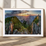 51582565-MGV-CV-36X24-Mountain Sunrise Panorama Wall Art – Scenic Landscape Canvas Print, Hiking Adventure Nature Photography, Large Mountain Range Wall