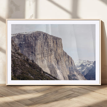 74506434-MGV-CV-36X24-El Capitan Wall Art Canvas Print, Framed Yosemite Cliff Art Picture Print, Sierra Nevada Perfect Sierra Minimalism Decor Artwork