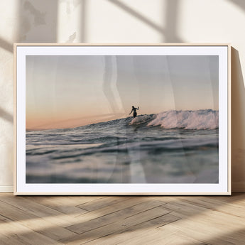 58502923-MGV-CV-36X24-Wave Rider Wall Art Canvas Print, Framed Ocean Wave Art Picture Print, Riding Surf Perfect Sunset Surf Decor Artwork