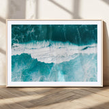 23828594-MGV-CV-36X24-Aerial Waves Wall Art Canvas Print, Framed Ocean Break Art Picture Print, Sea Foam Perfect Tropical Coastal Decor Artwork