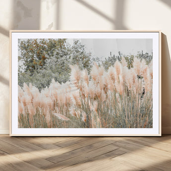 21826392-MGV-CV-36X24-Pampas Grass Wall Art Canvas Print, Framed Soft Pampas Art Picture Print, Pastel Grasses Perfect Soft Neutral Boho Decor Artwork