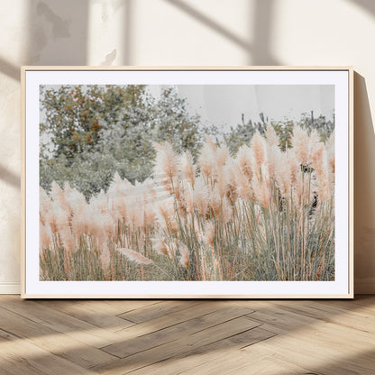 21826392-MGV-CV-36X24-Pampas Grass Wall Art Canvas Print, Framed Soft Pampas Art Picture Print, Pastel Grasses Perfect Soft Neutral Boho Decor Artwork