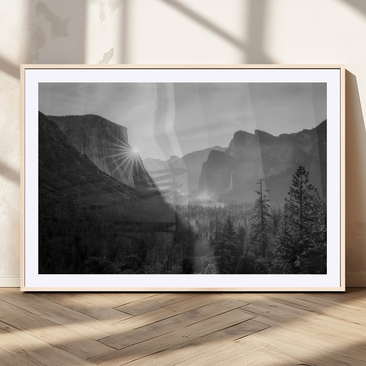 39278955-MGV-CV-36X24-Yosemite Valley Wall Art Canvas Print, Framed El Capitan Art Picture Print, Misty Mountain Perfect Modern Rustic Decor Artwork
