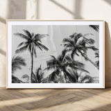 46641801-MGC-FP-36x24_Natural-Palm Tree Wall Art Canvas Print, Framed Black White Tropics Art Picture Print, Monochrome Palms Perfect Modern Tropical Minimalist
