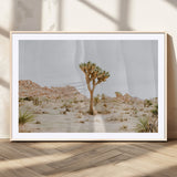 67109959-MGC-FP-36x24_Natural-Joshua Tree Wall Art Canvas Print, Framed Neutral Desert Art Picture Print, Earthy Landscape Perfect Neutral Boho Decor Artwork
