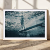 71192524-MGC-FP-36x24_Natural-Submerged Surf Wall Art Canvas Print, Framed Underwater Perspective Art Picture Print, Ocean Surf Perfect Coastal Adventure Decor