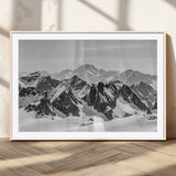 46884246-MGV-CV-36X24-Snowy Mountain Wall Art Canvas Print, Framed Mountain Peaks Art Picture Print, Alpine Mountains Perfect Minimalist Alpine Decor