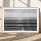 47305203-MGV-CV-36X24-Monochrome Ocean Wall Art Canvas Print, Framed Moody Ocean Art Picture Print, Calm Ocean Perfect Minimalist Coastal Decor Artwork