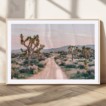 12540952-MGV-CV-36X24-Joshua Tree Park Wall Art Canvas Print, Framed Desert Road Art Picture Print, Sunset Drive Perfect Southwestern Boho Decor Artwork
