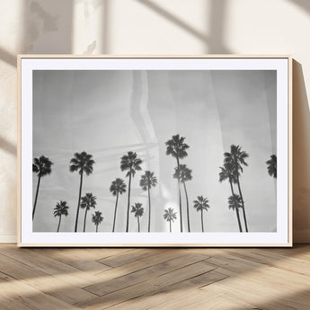 62298277-MGC-FP-36x24_Natural-Monochrome Palms Wall Art Canvas Print, Framed Minimalist Trees Art Picture Print, Silhouetted Palms Perfect Tropical Minimalist