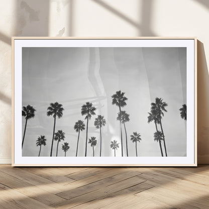 62298277-MGC-FP-36x24_Natural-Monochrome Palms Wall Art Canvas Print, Framed Minimalist Trees Art Picture Print, Silhouetted Palms Perfect Tropical Minimalist