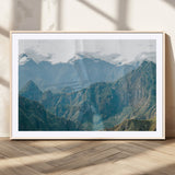 79393816-MGC-FP-36x24_Natural-Misty Mountain Wall Art Canvas Print, Framed Cloudy Andean Art Picture Print, Rugged Mountain Perfect Rustic Nature Decor Artwork