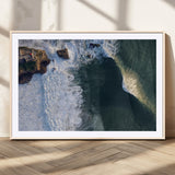 37405684-MGV-CV-36X24-Nazaré Coast Wall Art Canvas Print, Framed Aerial Ocean Art Picture Print, Coastal Fortress Perfect Dramatic Coastal Decor Artwork