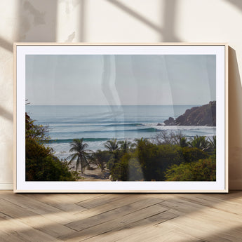 88336640-MGV-CV-36X24-Tropical Beach Scene Wall Art Canvas Print, Framed Coastal Photography Art Picture Print, Ocean Horizon Art Perfect Coastal Boho