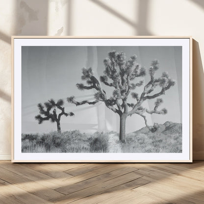 29996209-MGV-CV-36X24-Joshua Tree Art Wall Art Canvas Print, Framed Black White Landscape Art Picture Print, Desert Tree Decor Perfect Southwestern Boho