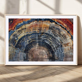 38987581-MGV-CV-36X24-Tree Ring Art Wall Art Canvas Print, Framed Rustic Wall Decor Art Picture Print, Nature Grain Print Perfect Modern Rustic Decor