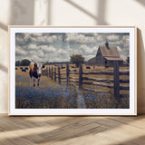 22296025-MGV-CV-36X24-Texas Longhorn Canvas Wall Art Canvas Print, Framed Rustic Barn Wall Art Art Picture Print, Farmhouse Cow Decor Perfect Rustic