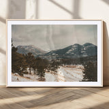 77311749-MGV-CV-36X24-Mountain Landscape Wall Art Canvas Print, Framed Snowy Peaks Art Picture Print, Alpine Aesthetic Perfect Rustic Winter Decor