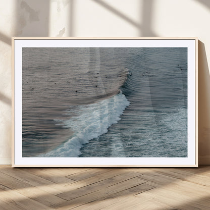 23077324-MGV-CV-36X24-Ocean Waves Wall Art Canvas Print, Framed Coastal Serenity Art Picture Print, Surf Aesthetic Perfect Modern Coastal Decor Artwork