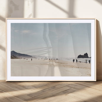 28307820-MGV-CV-36X24-Minimalist Beach Wall Art Canvas Print, Framed Coastal Serenity Art Picture Print, Soft Sand Perfect Modern Coastal Decor Artwork