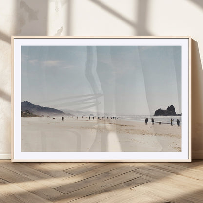 28307820-MGV-CV-36X24-Minimalist Beach Wall Art Canvas Print, Framed Coastal Serenity Art Picture Print, Soft Sand Perfect Modern Coastal Decor Artwork