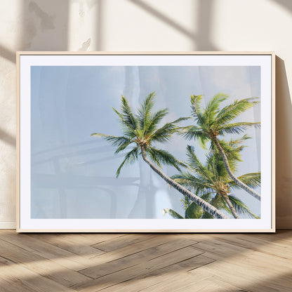54719115-MGV-CV-36X24-Palm Trees Wall Art Canvas Print, Framed Tropical Aesthetic Art Picture Print, Coastal Serenity Perfect Tropical Minimalist Decor