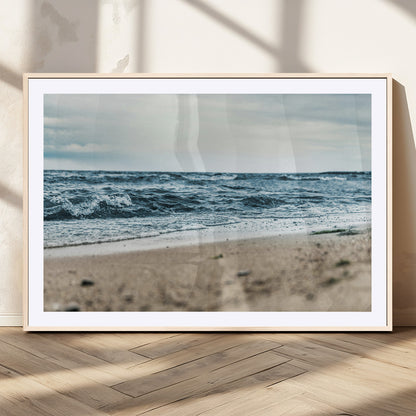 81812590-MGV-CV-36X24-Ocean Wall Art Wall Art Canvas Print, Framed Coastal Canvas Art Picture Print, Moody Seascape Perfect Coastal Minimalist Decor