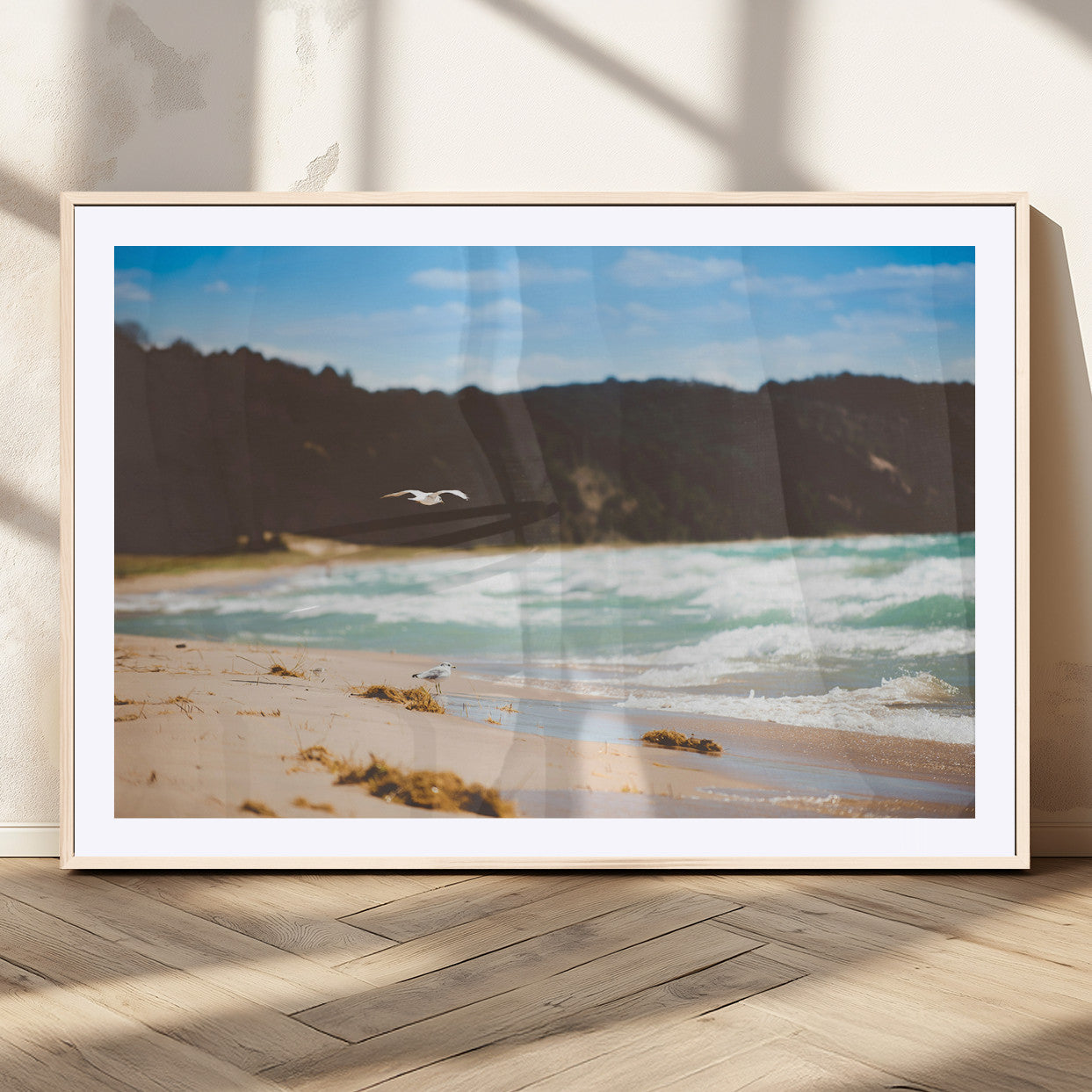 84260965-MGV-CV-36X24-Seaside Serenity Wall Art – Peaceful Beach Canvas Print, Ocean Landscape Decor for Living Room, Bedroom or Office, Relaxing
