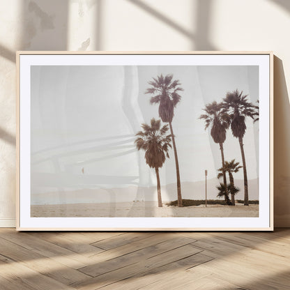 48255923-MGC-FP-36x24_Natural-Coastal Light Wall Art Canvas Print, Framed Relaxing Shoreline Art Picture Print, Minimalist Ocean Perfect Tropical Serenity Decor