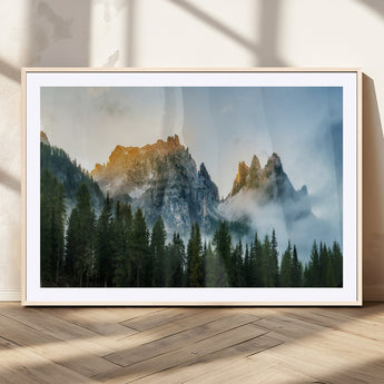 21145440-MGV-CV-36X24-Wilderness Wall Art Wall Art Canvas Print, Framed Nature Landscape Decor Art Picture Print, Misty Forest Photography Perfect