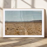 55918919-MGC-FP-36x24_Natural-Desert Landscape Wall Art – Golden Grass Plains and Mountain Horizon Canvas Print, Southwest Nature Photography Decor for Living