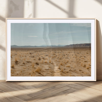 55918919-MGC-FP-36x24_Natural-Desert Landscape Wall Art – Golden Grass Plains and Mountain Horizon Canvas Print, Southwest Nature Photography Decor for Living