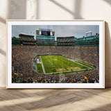 96617112-MGC-FP-36x24_Natural-Lambeau Field Wall Art – Green Bay Packers NFL Football Stadium Canvas Print – Game Day Crowd Sports Decor for Man Cave, Bar, or