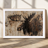 83505059-MGC-FP-36x24_Natural-Majestic Moose Wall Art – Rustic Animal Canvas Painting – Wilderness Wildlife Decor with Earthy Tones for Cabin, Lodge, Farmhouse,