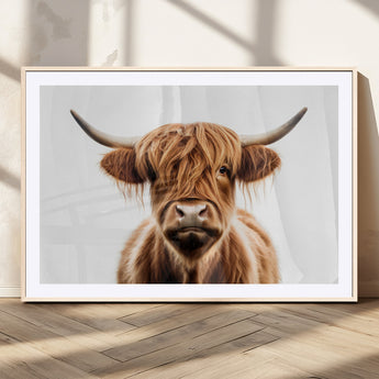 637908607-MGV-FC-93X47-3P_Black-Highland Cow Wall Art Print – Rustic Farmhouse Animal Portrait, Scottish Highland Cattle Canvas, Modern Country Wall Decor for