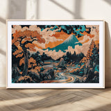 21638941-MGC-FP-36x24_Natural-Japanese Landscape Wall Art – Mount Fuji and Flowing River Ukiyo-e Style Canvas Print, Traditional Japan Inspired Artwork for