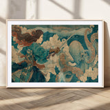 37943964-MGV-CV-36X24-Tsukioka Yoshitoshi Samurai Wall Art Print, Japanese Katana Warrior Canvas Wall Art, Octopus Sea Monster Canvas Print,