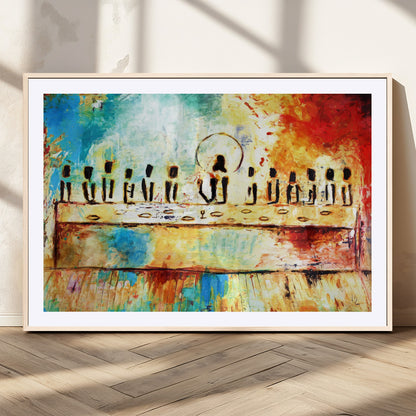 YKE34632598CR-MGV-CV-36X24-Abstract Last Supper with Apostles Wall Art Canvas Print
