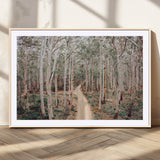 24760563-MGC-FP-36x24_Natural-Forest Wall Art – Tranquil Woodland Path Canvas Print, Scenic Nature Photography Decor for Bedroom, Living Room, Office, Cabin or